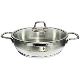 تصویر تابه دودسته استیل سوفرام ترکیه مدل سافت سایز ۲۴ Sofram Turkey Steel Pan Soft Model Size 24