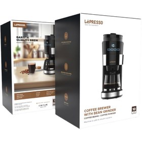 تصویر قهوه ساز دمی LePresso 1.2L 10 Cup Grinding Coffee Machine with Warming Base BS plug - Black 