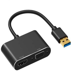 تصویر مبدل USB 3.0 به HDMI و VGA USB 3.0 HDMI/VGA Converter