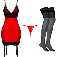 تصویر لباس خواب زنانه شباهنگ مدل R BANOO رنگ قرمز 