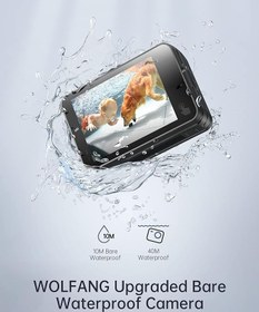 تصویر دوربین اکشن WOLFANG GA420 4K 60FPS 24MP وای فای ضد آب دوربین زیر آب 3.0 EIS تثبیت کننده دوربین کلاه ایمنی با زوم 8X (میکروفون خارجی، کنترل از راه دور، باتری 2x1350mAh و کیت لوازم جانبی) 