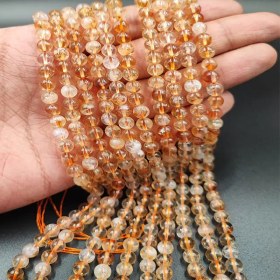 تصویر ریسه سنگ سیترین سایز 6 کد12511 Citrine stone strand size 6 code12511