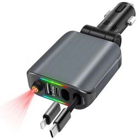 تصویر شارژر فندکی کهکشانی ۴ کاره مدل E1 ظرفیت ۱۲۰ وات 