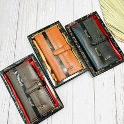 تصویر کیف پول کتی چرم طبیعی بسیارشیک وباکیفیت باضمانت اصل بودن - مشکی 