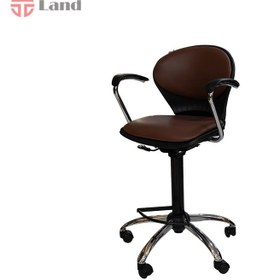 تصویر صندلی کانتر شفق مدل NR108 رکابدار دسته دار Counter chair NR108 Shafaq slatted