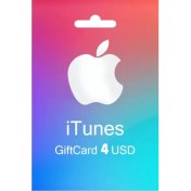 تصویر گیفت کارت 4 دلاری اپل آمریکا apple4us