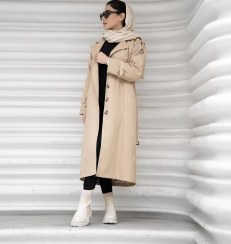 تصویر بارانی کتان زارا زنانه قد 120 