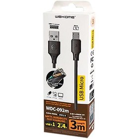 تصویر کابل تبدیل USB به MicroUSB دبلیو کی مدل WDC-092m طول3 متر 