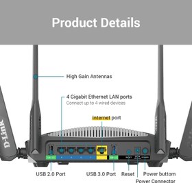 تصویر مودم روتر دی لینک مدل Smart AC3000 High Power DIR-3040 dlink-smart-ac3000-highpower-dir3040