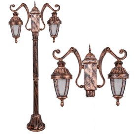 تصویر چراغ دوشعله حیاطی مدل آدرين - Two-flame yard lamp Adrin 