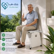 تصویر توالت فرنگی دیواری تاشو سینکو با قیف ژلهای ، بدنه گالوانیزه، رنگ الکترواستاتیک، کمجا، مقاوم و مناسب استفاده روزمره 