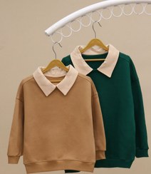 تصویر بلوز بگ استایل یقه مردونه داخل کرک NZDE 