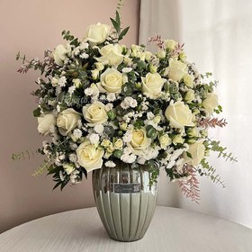 تصویر جام گل رز سفید کد 328 