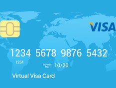 تصویر ویزا کارت مجازی 2 دلاری آمریکا 