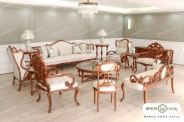 تصویر ست مبلمان کینگ با بنچ و صندلی صبا 