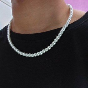 تصویر گردنبند زنانه مدل مروارید ساده Women's simple pearl necklace