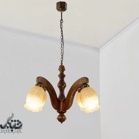 تصویر لوستر آویز چوبی دارکار مهسا 4 شعله کد 275 