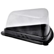 تصویر ظرف یکبار مصرف اسلایس زیر مشکی (کارتن ۳۰۰ تایی) ظرف کیک ،نی نوشیدنی،ظرف مایکروویوی