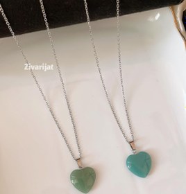 تصویر گردنبندسنگ قلب شب‌نما Stone necklace