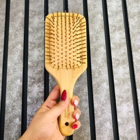 تصویر برس چوبی بامبو سایز بزرگ مدل مستطیلی 