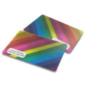 تصویر کارت ویزیت پی وی سی برفکی نیمه شفاف دورگرد 