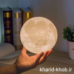 تصویر چراغ خواب طرح کره ماه سایز ۱۲ لمسی 
