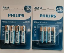 تصویر باطری نیم قلمی (8 عددی) فیلیپس Philips Power Alkaline 
