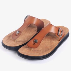 تصویر صندل مردانه برند nibeminent Summer Men's Sandals Flip Flops Beach Toe Post Drag Sandals Comfortable Breathable PU Material Adult Leisure Slippers