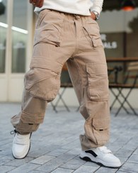 تصویر شلوار کارگو مردانه سایز ۴۰ کرم 