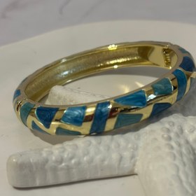 تصویر بنگل زنانه میناکاری رنگی از بغل بازشو 