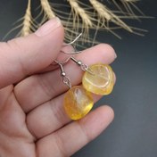 تصویر گوشواره سیترین تامبل اصل معدنی کد 8014 