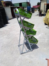 تصویر Wheeled fruit and vegetable stand set with 5 baskets, 1 basket per floor 