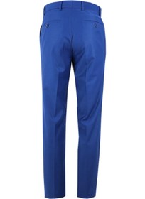 تصویر شلوار کلاسیک مردانه از پارچه پلی‌ویسکوز به رنگ آبی نیلی برند varetta Men's Indigo Blue Polyviscon Fabric Classic Cut Trousers