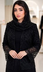 تصویر ست کت و دامن مجلسی ساناز جنس تور مخمل کوبی و پلیسه سیلک فری سایز زنانه 