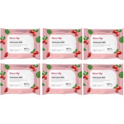 تصویر دستمال مرطوب بیول مدل Rose Hip مجموعه 6 عددی 