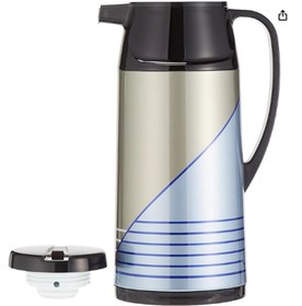 تصویر فلاسک 1 لیتری دکمه دار پیکوک ژاپن Peacock AIT100 Vacuum Flask, 1 Liter Capacity, Blue