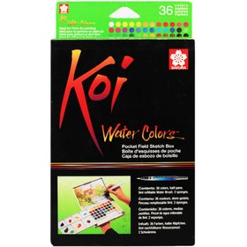 تصویر آبرنگ 36 رنگ ساکورا 