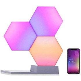 تصویر پنل روشنایی هوشمند life smart مدل cololight pro تعداد 3عددی لامپ LED 5 کولولایت cololight pro چند رنگ شش ضلعی