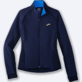 تصویر کاپشن ورزشی زنانه بروکس Brooks Fusion Hybrid Jacket سرخابی Brooks Fusion Hybrid Jacket