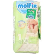 تصویر پوشک مولفیکس نوزادی به همراه دستمال مرطوب شماره ۱ Molfix molfix Diapers - Size 1 code:58018