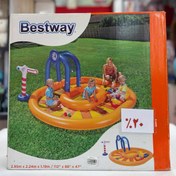 تصویر استخر بادی کودک بست وی با سرسره و آبپاش 