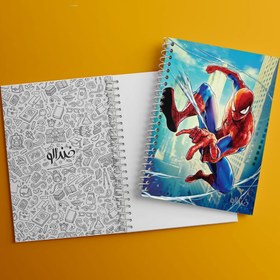 تصویر دفتر نت موسیقی 50 برگ خندالو طرح مرد عنکبوتی Spider Man 