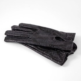 تصویر دستکش زنانه مدل N128 رنگ مشکی طوسی سایز 10 