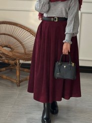 تصویر دامن مخمل کبریتی زارا 