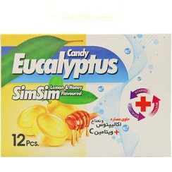 تصویر آبنبات اکالیپتوس با طعم لیمو و عسل سیم سیم 12 عددی 