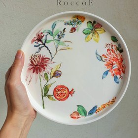 تصویر بشقاب سرامیکی دستساز طرح یلدا Handmade ceramic plate Yalda design