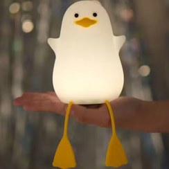 تصویر چراغ خواب سیلیکونی طرح اردک نشسته 