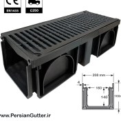 تصویر گاتر پلی آمید ۱۴*۲۰ سانتی متر رنگ مشکی 