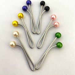 تصویر بسته 6 تایی گیره کنار روسری (مرواریدی) 