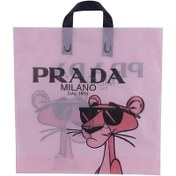 تصویر نایلون دسته دار دسته تقویتی طرح پلنگ صورتی سایز 40*40 سانتی متر بسته 1 کیلویی Nylon Bag 40*40 cm 1kg